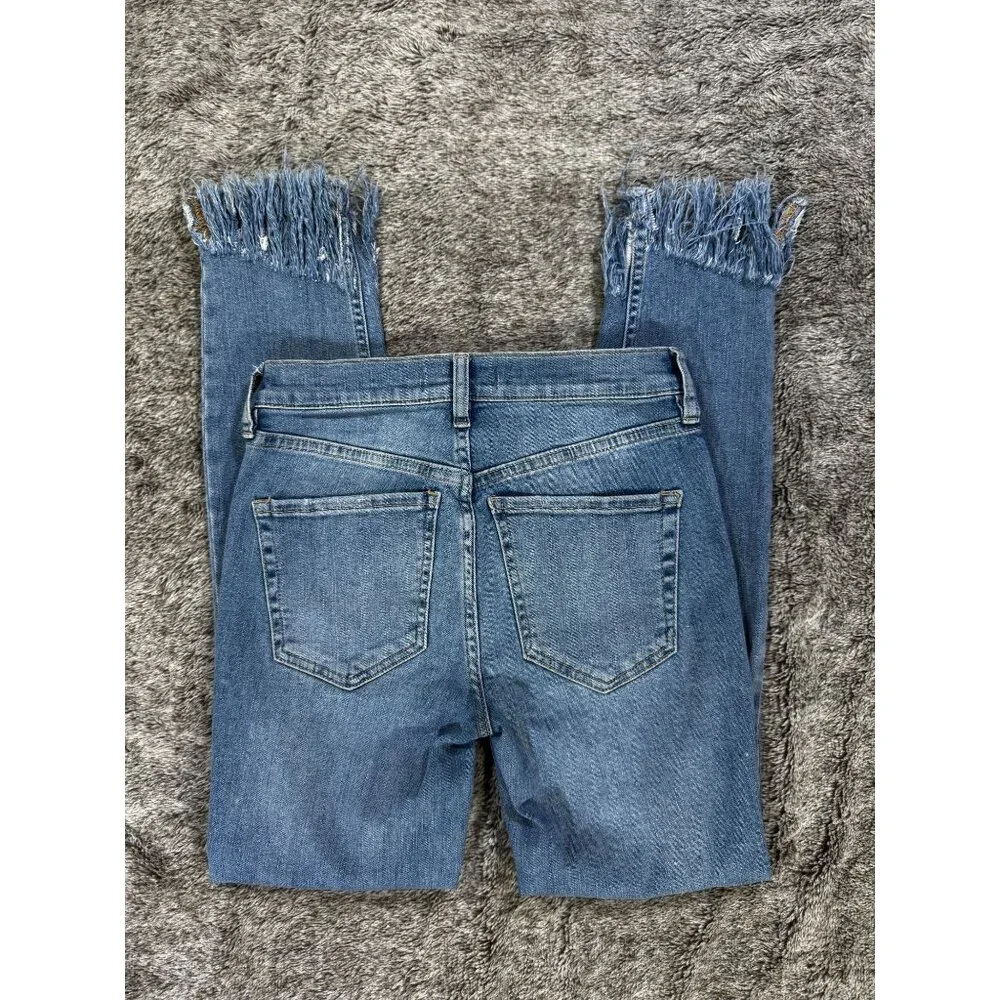 Free People Great Heights Frayed Skinny Jeans Sz 25